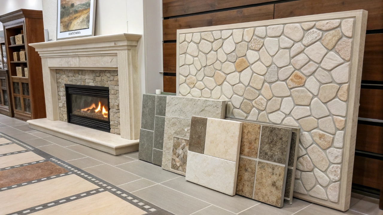 Керамическая плитка и керамогранит для облицовки камина